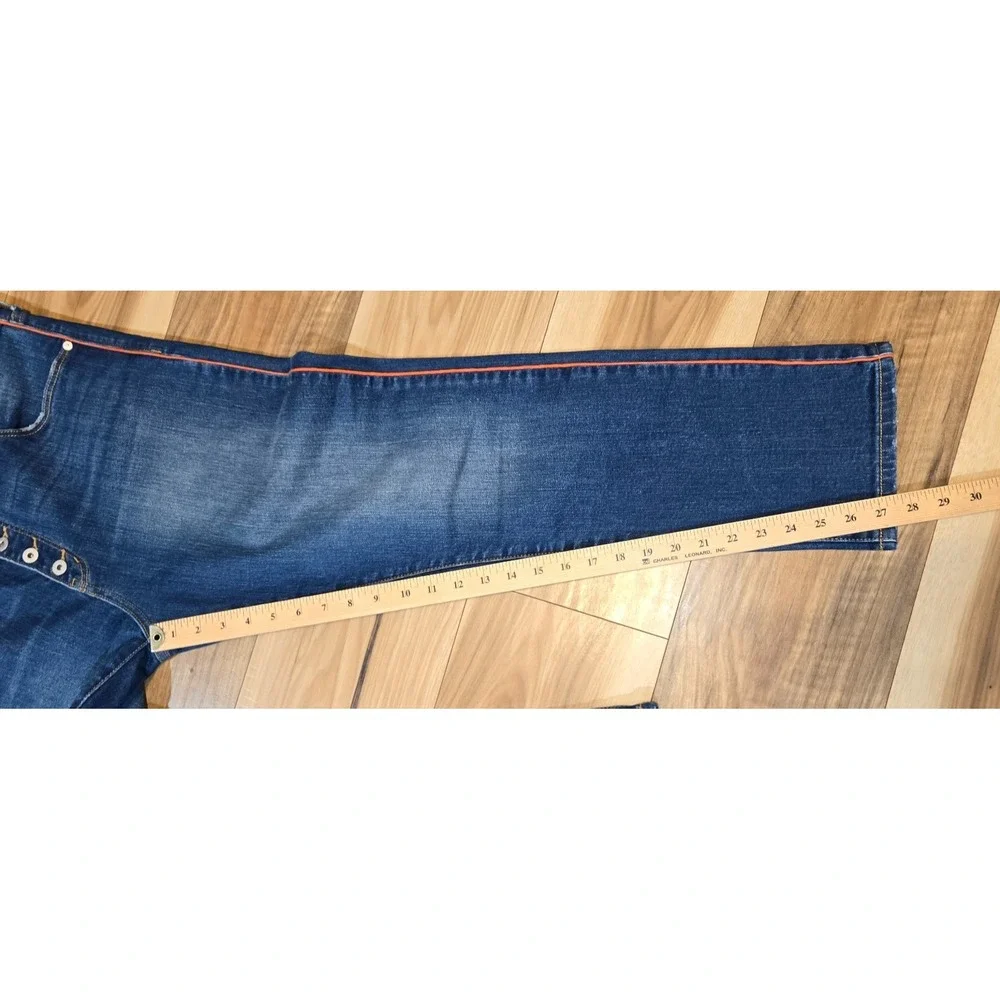 Pilcro‎ and the Letterpress Anthropologie Jeans Womens Blue Red 32 Button Fly - Picture 7 of 13